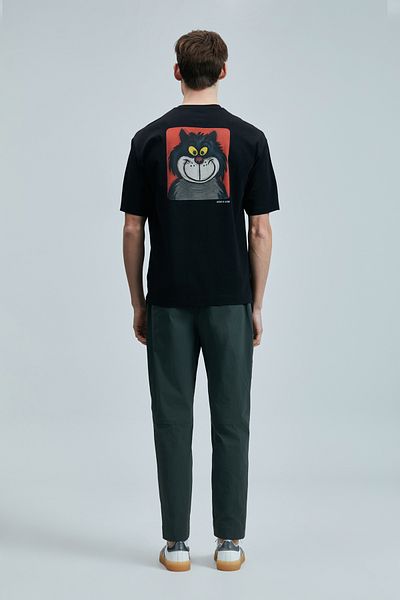 Lufian Lufi̇an Nımbus Modern Graphic T- Shirt Black