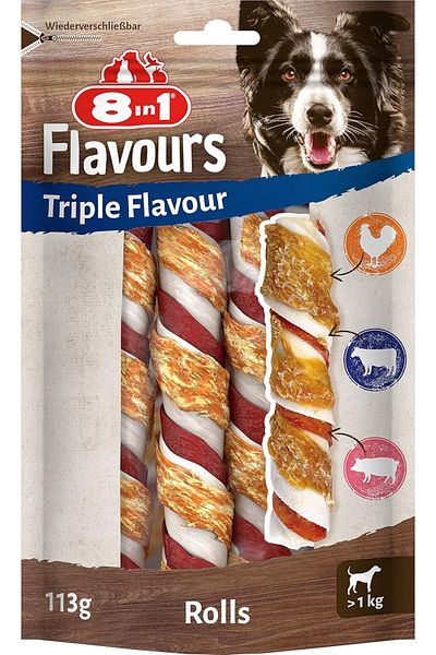 8in1 Triple Flavour Rolls 113g 36 XU