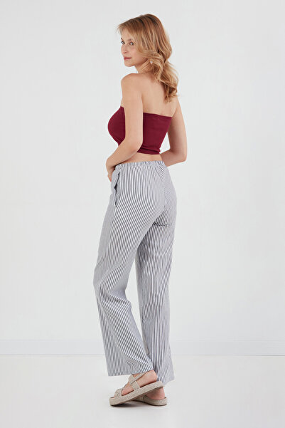 Fulla Moda Striped Tie Waist Palazzo Pants