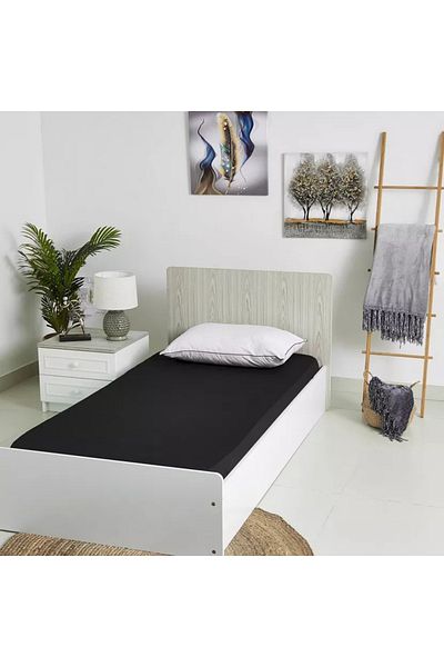 Home Box Solid Cotton Single Fitted Sheet – 90x200 cm