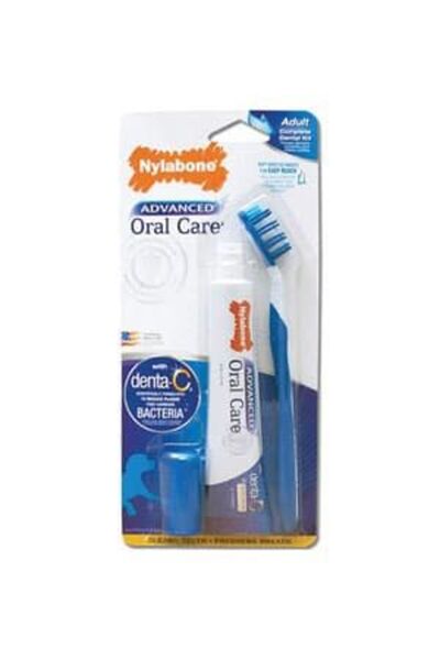 Nylabone مجموعة العناية المتقدمة بالفم للكلاب البالغة - مقاس واحد - نظافة الأ...