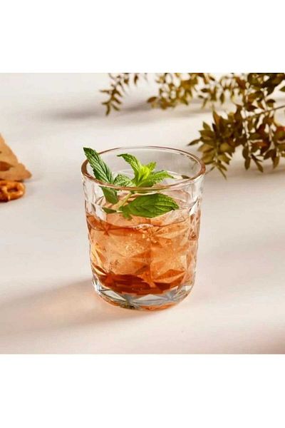 ALİNA HOME 4 Crystal Model Glass Soft Drink Glasses