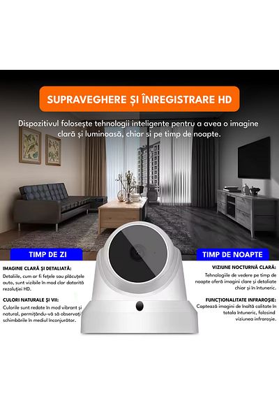 Spionescu Surveillance camera, Q1, 3MP, 360°, Wifi, rotation, two-way communication, night vision