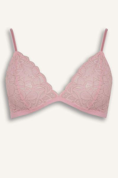 DeFacto Glitter Lace No Cup No Pad No Underwire Triangle Bra-Fall in Love F5037Ax25Hs