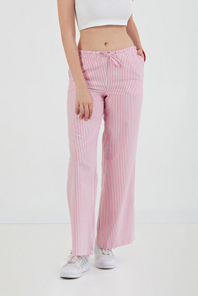 Fulla Moda Striped Tie Waist Palazzo Pants