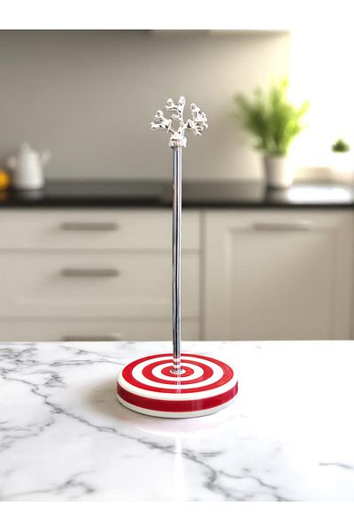 ferayhome Paper Towel Holder Roll Napkin Holder Kitchen Accessory Ceramic Red Classic Zebra Silver - Feray Home