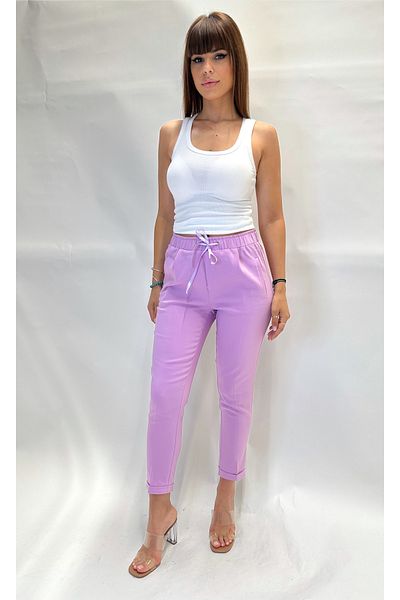 IFASTFASHION Casual pants with elastic waist and decorative drawstring – versatile and comfortable