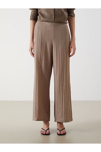 LC Waikiki New Season Women's Textured Trousers with Elastic Waist - S5Pg55Z8