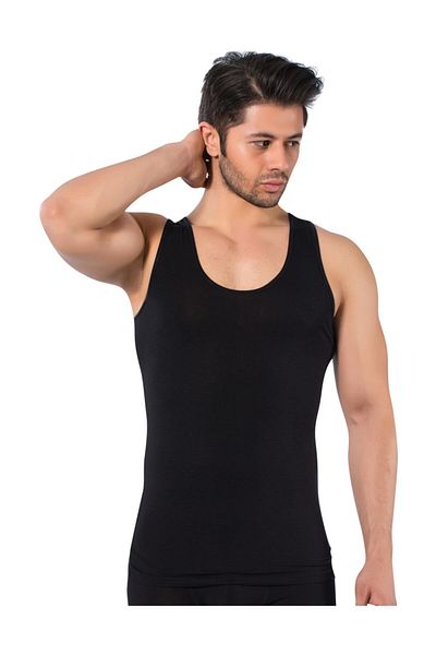 LÜXDRM Gd Goldoremi 3 Pieces Bamboo Men's Lycra Black Undershirt