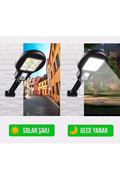 gaman 48 Ledli Cl-182-6 Sensörlü Mini Sokak Lambası Solar Güneş Enerjili Bahç...