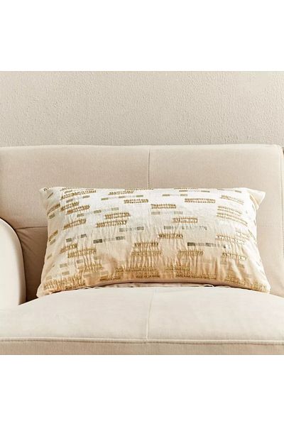 Home Box Beaded Broken Stripe Velvet Filled Cushion – 30x50 cm