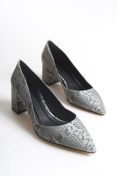 Niloshka Clays Gray Snake Women's Stiletto Shoes