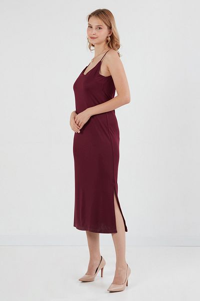 Fulla Moda Βασικό φόρεμα με σχισμή Modal