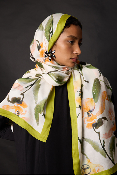 tuaipek Βιολογικό Μετάξι Βισκόζης İNCİRA ΣΑΛΙ - Φλοράλ Μοτίβο