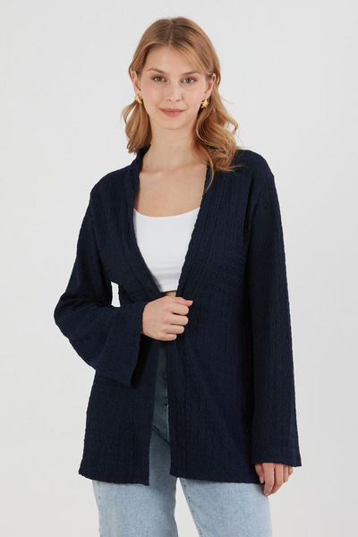 Fulla Moda Basic Wrinkle Fabric Kimono