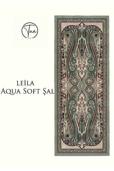 TUA İPEK Leila Aqua Soft Coton Shal - Ethnic Patterned