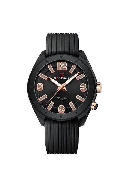Naviforce Sleek and Elegant Analog Wrist Watch with Water Resistance and Premium Silicone Strap
