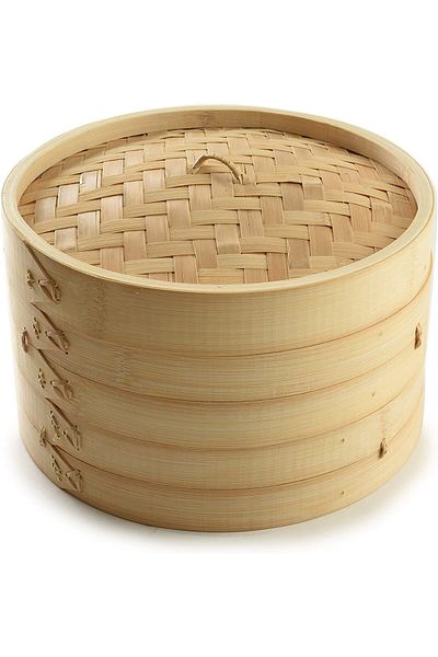 Bien Servi 2-Layers High Quality Bamboo Steamer with Lid Beige