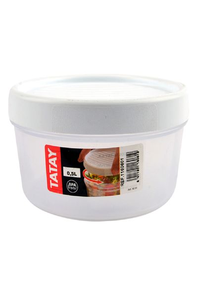 Tatay Round Food Container White 0.5 Liter