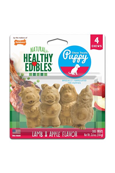 Nylabone مكافآت صحية صالحة للأكل من بابي بالز، عبوة من 4 قطع، مقاس واحد