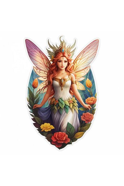 INOVATIX Set of 8 pieces, Fairy with crown sticker, INOVATIX®. 6 cm
