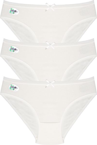 BUTİK1AVM Women's Bamboo Panties 100% Bamboo Ultra Flexible Soft Textured 3 Pieces