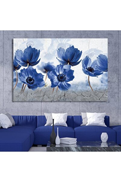 Lona Sanat Decorative Floral Poppy Blue Flowers Wall Covering