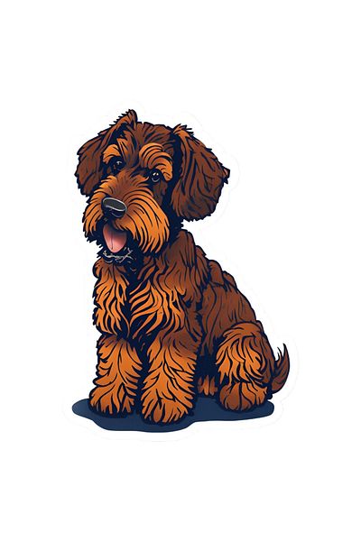 INOVATIX Set de 8 bucăți, autocolant Fluffy Terrier, INOVATIX®. 6 cm