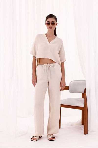 LA PANTE Bottom Top Blouse Pants Set