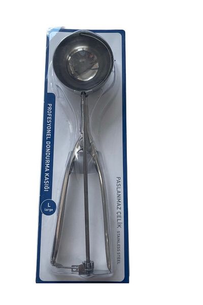 BHR TEMİZLİK Baharhome-Professional Stainless Steel Pull Drop Ball Ice Cream Scooping Spoon Halva Spoon L &M Sizes