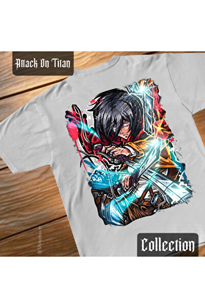 SHINOBIX Μπλουζάκι με στάμπα Attack On Titan Anime Mikasa Ackerman σε μεγάλο ...