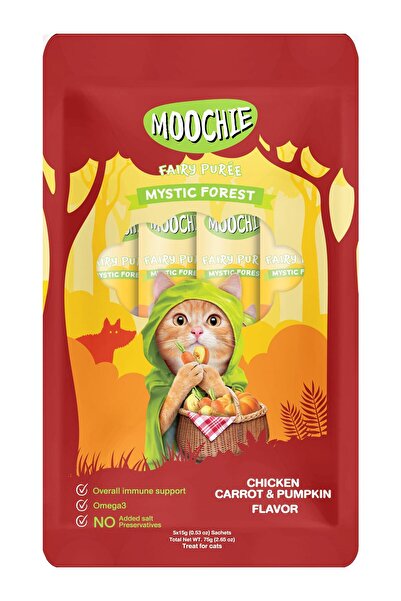 MOOCHIE موتشي ميستيك فورست بنكهة الدجاج والجزر واليقطين، 5 × 15 جم - عبوة من ...