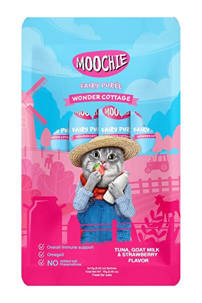 MOOCHIE Moochie Wonder Cottage Tuna, Goat Milk & Strawberry Flavor 15g - pouc...