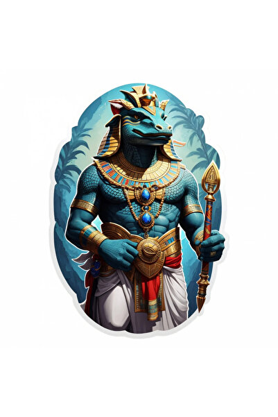 INOVATIX Set of 8 pieces, Egyptian God Sobek Sticker, INOVATIX®. 6 cm