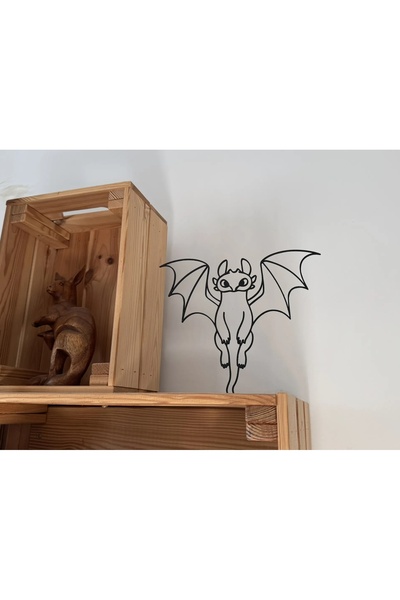 PUREYSMA Ejderha Figürlü Dekor - Uçan Ejderha Masaüstü veya Monitör Üstü Süs | 22x18 cm Siyah