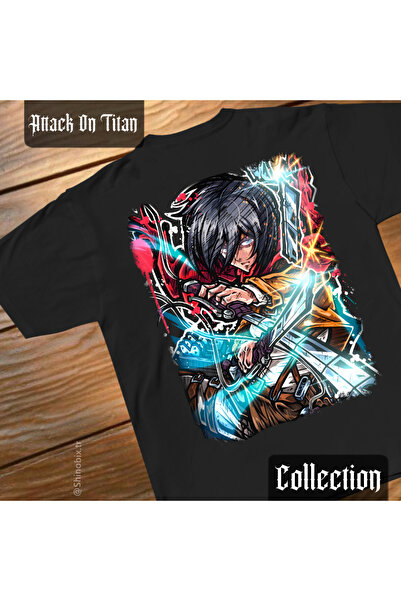 SHINOBIX Attack on Titan Anime Mikasa Ackerman Oversize Printed T-Shirt