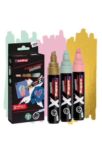 Edding 6900 X Multi Marker 2-10mm Cut Tip Set of 3 - Pastel / 4-6900-3-2