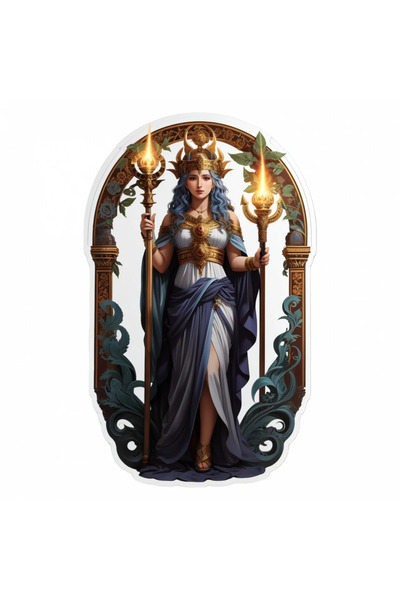 INOVATIX Set de 8 piese, autocolant Zeița Hecate, INOVATIX®. 6 cm