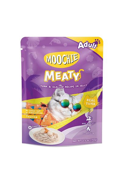 MOOCHIE Tuna & Scallop Recipe in Jelly Pouch 70g Pack of 12