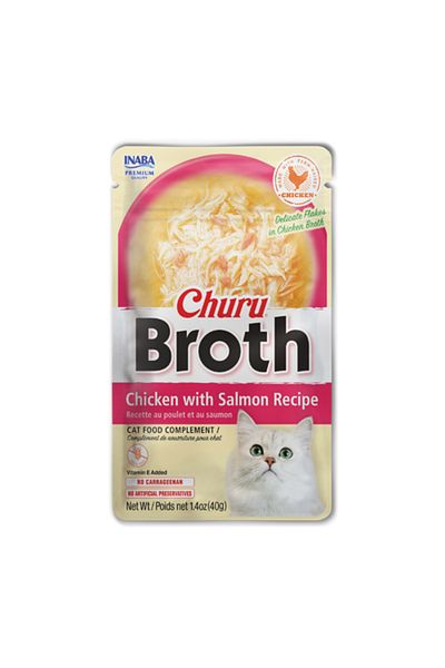 Inaba Chicken Broth with Salmon 40g Pack of 12