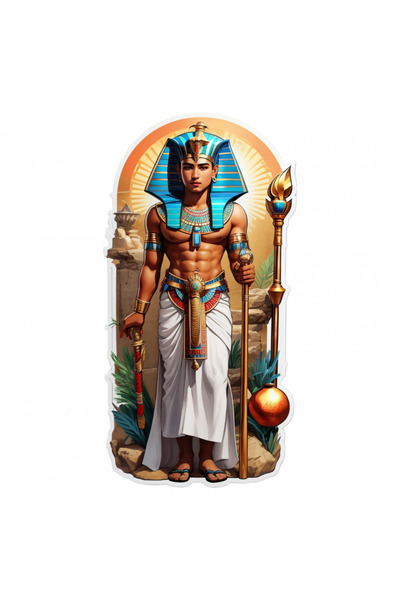 INOVATIX Set de 8 piese, autocolant Zeul egiptean Thot cu sceptru, INOVATIX®....