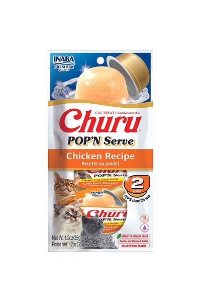 Inaba Churu Pop&#039;N Serve Chicken Recipe Cat Treats 70g