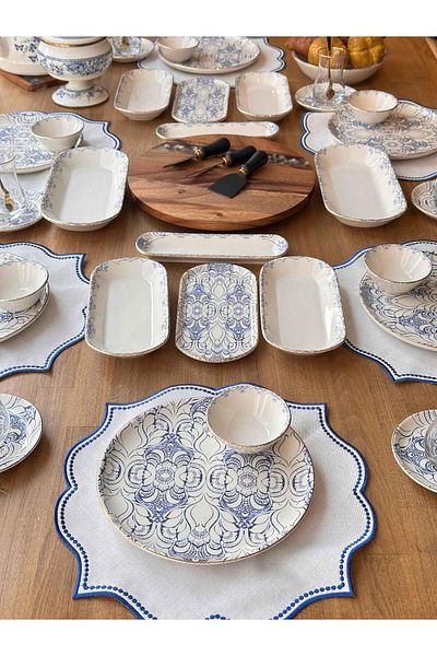 ROSSEV Etnich Breakfast Set for 6 People 58 Pieces