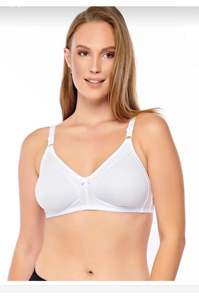 Doğan Women's Unwired Unpadded Gathered Combed Cotton Bra