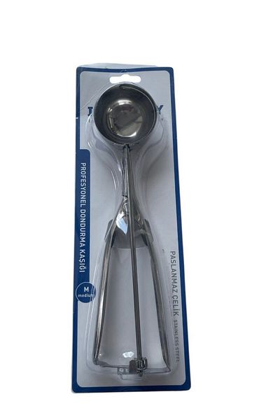 BHR TEMİZLİK Baharhome-Professional Stainless Steel Pull Drop Ball Ice Cream Scooping Spoon Halva Spoon L &M Sizes