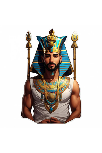 INOVATIX Set de 8 piese, autocolant zeul egiptean Amon cu sceptru, INOVATIX®....