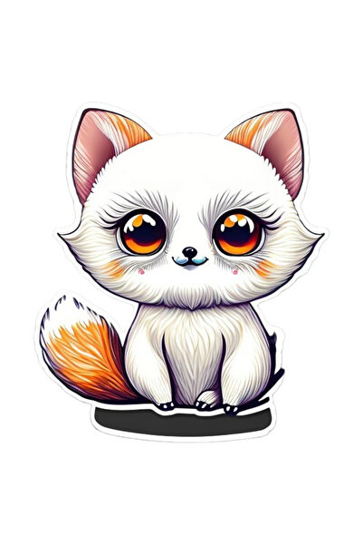 INOVATIX Set of 8 pieces, Fluffy Fox Sticker, INOVATIX®. 6 cm