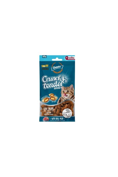 Gnawlers Tuna Flavour Crunchy & Tender Cat Treats 65g Pack Of 6