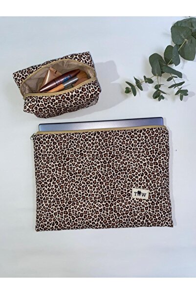 TALL WAY Leopard Laptop Case-Pencil Bag Set (13-14 Inch)