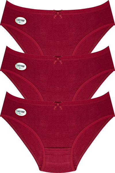 BUTİK1AVM Women's Bamboo Panties 100% Bamboo Ultra Flexible Soft Textured 3 Pieces